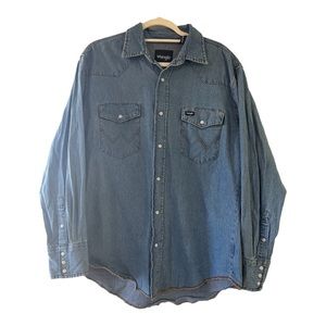 Vintage Wrangler Oversized Denim Jean Western Shirt